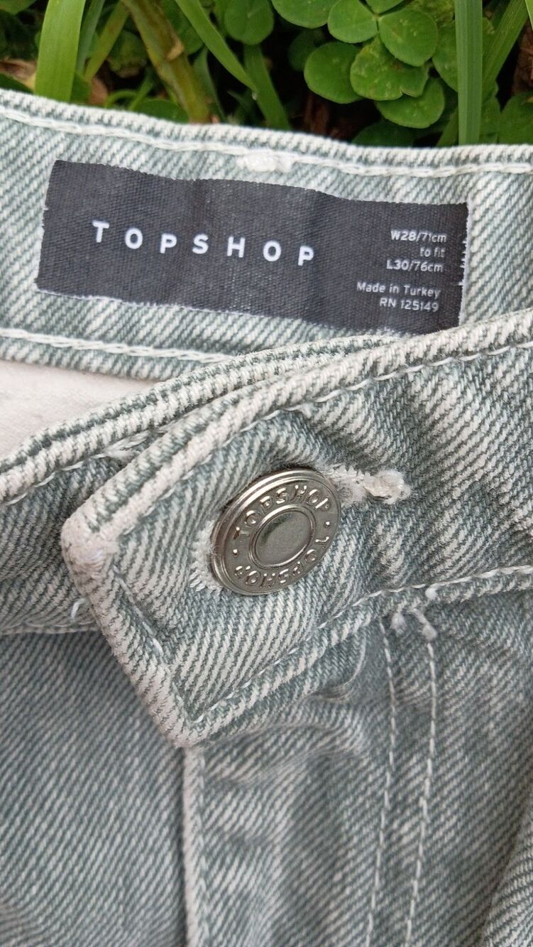 Topshop Barrel Leg Jeans Size 28 Light Wash High Rise Tapered Denim NWOT - Picture 5 of 14